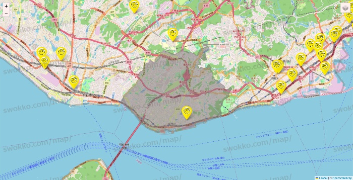 兵庫県のチョコザップの店舗地図