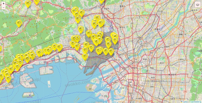 兵庫県のチョコザップの店舗地図