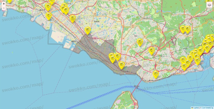 兵庫県のチョコザップの店舗地図