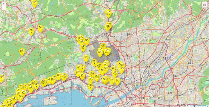 兵庫県のチョコザップの店舗地図