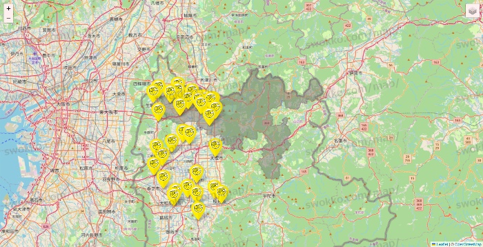 奈良県のチョコザップの店舗地図