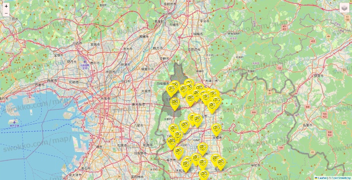 奈良県のチョコザップの店舗地図