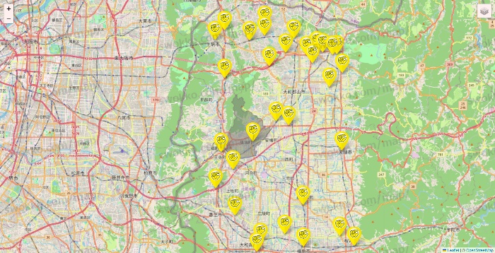 奈良県のチョコザップの店舗地図