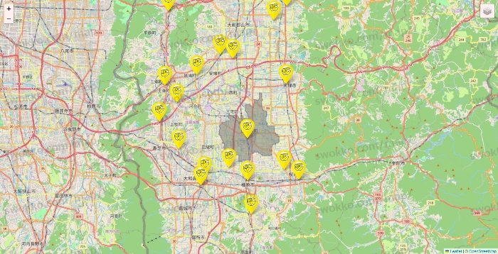 奈良県のチョコザップの店舗地図