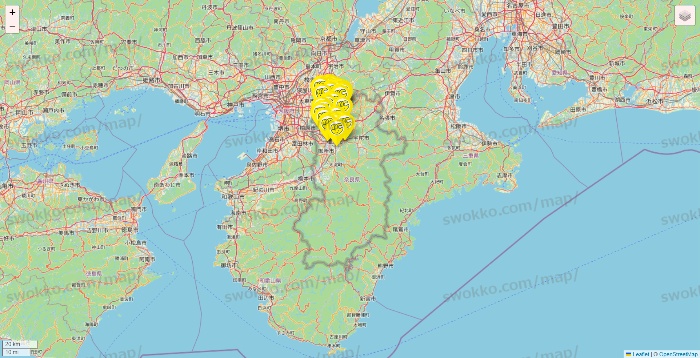 奈良県のチョコザップの店舗地図