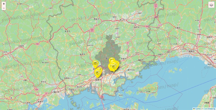 岡山県のチョコザップの店舗地図