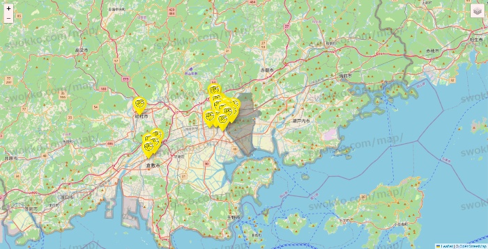岡山県のチョコザップの店舗地図