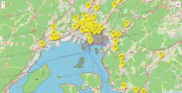 広島県のチョコザップの店舗地図