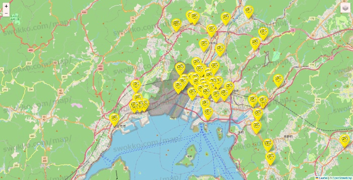 広島県のチョコザップの店舗地図