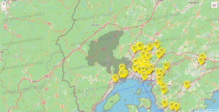 広島県のチョコザップの店舗地図