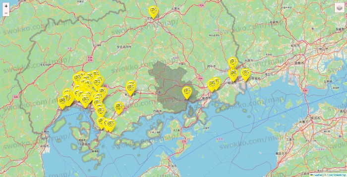 広島県のチョコザップの店舗地図