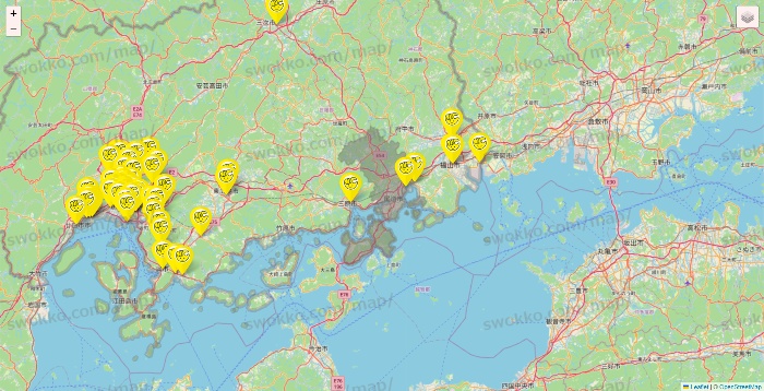 広島県のチョコザップの店舗地図