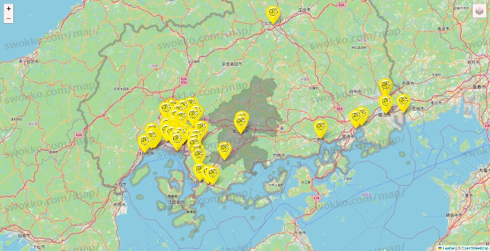 広島県のチョコザップの店舗地図