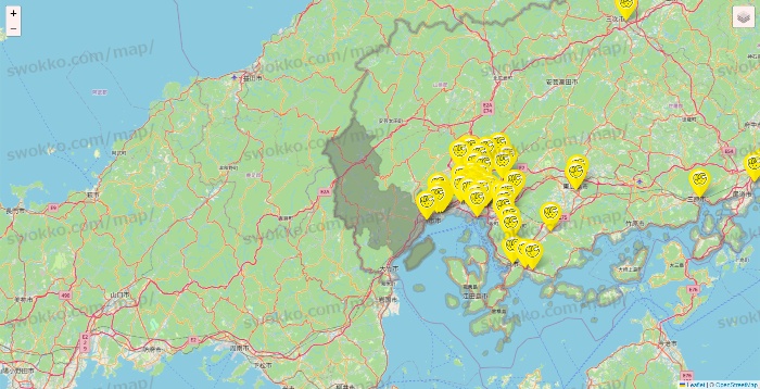 広島県のチョコザップの店舗地図