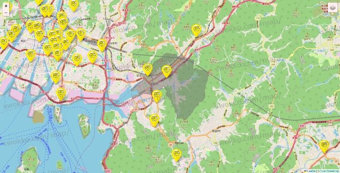 広島県のチョコザップの店舗地図
