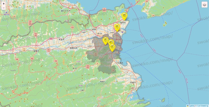 徳島県のチョコザップの店舗地図