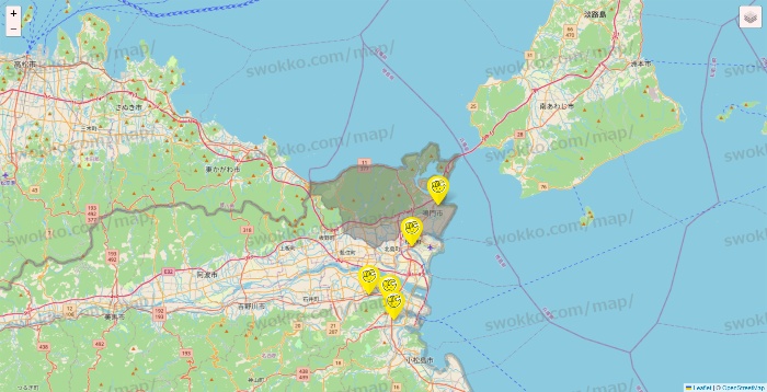 徳島県のチョコザップの店舗地図