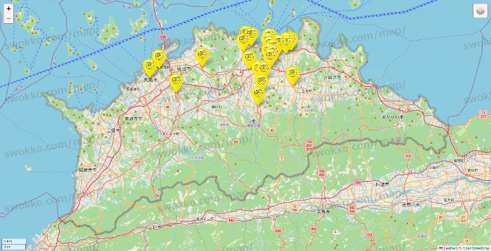 香川県のチョコザップの店舗地図