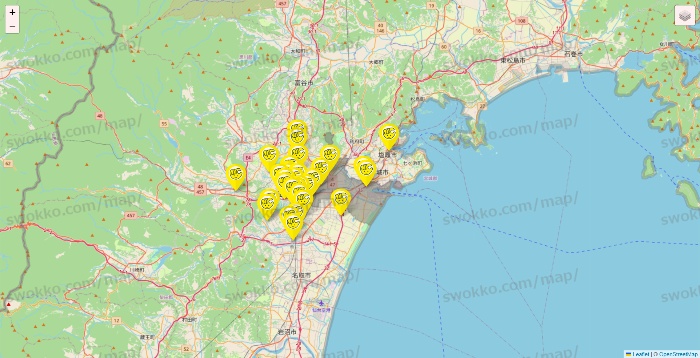 宮城県のチョコザップの店舗地図