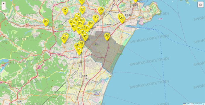 宮城県のチョコザップの店舗地図