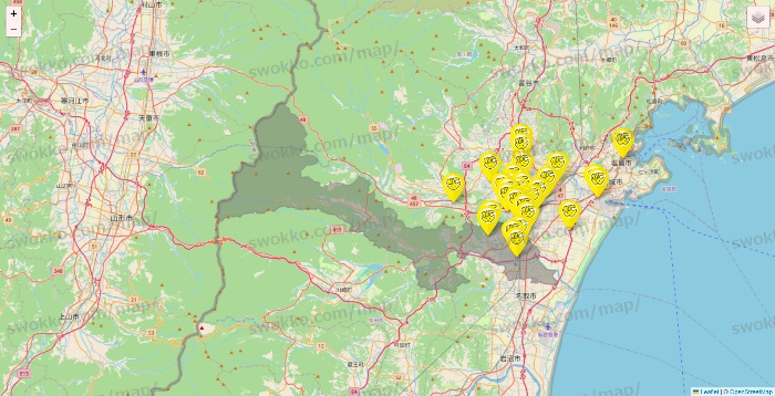 宮城県のチョコザップの店舗地図