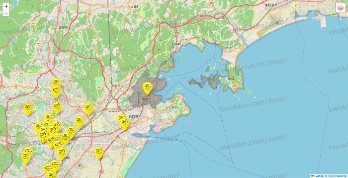 宮城県のチョコザップの店舗地図