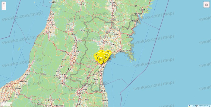 宮城県のチョコザップの店舗地図