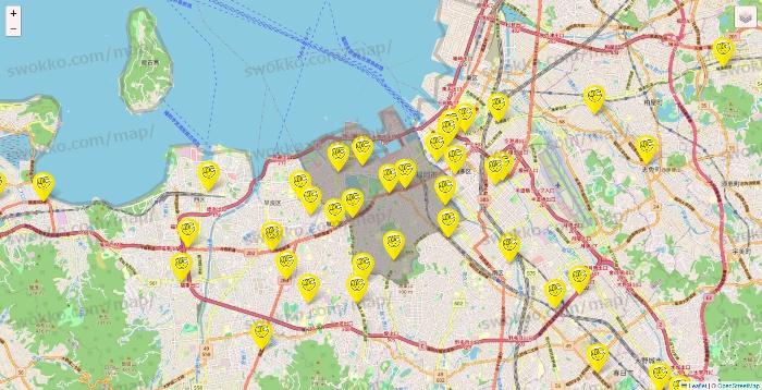 福岡県のチョコザップの店舗地図