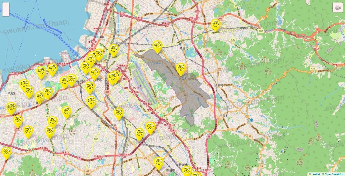 福岡県のチョコザップの店舗地図