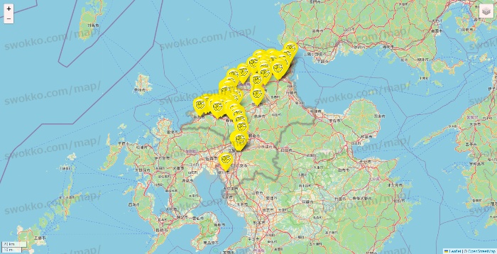 福岡県のチョコザップの店舗地図