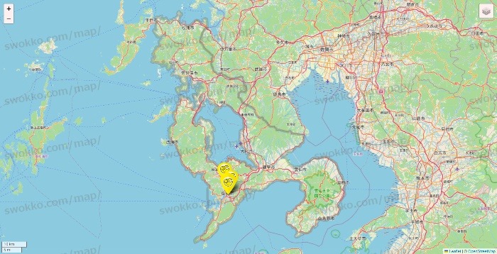 長崎県のチョコザップの店舗地図
