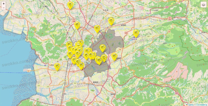 熊本県のチョコザップの店舗地図