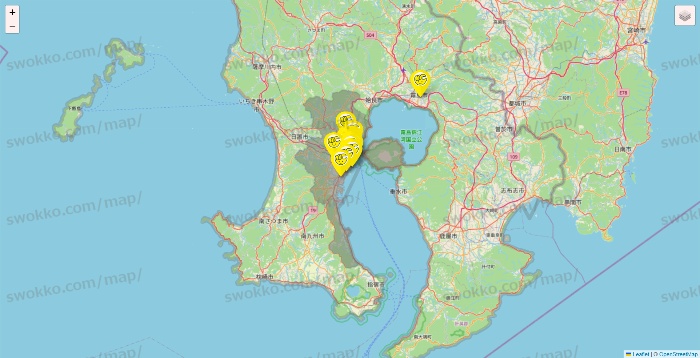 鹿児島県のチョコザップの店舗地図