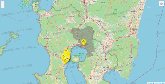 鹿児島県のチョコザップの店舗地図