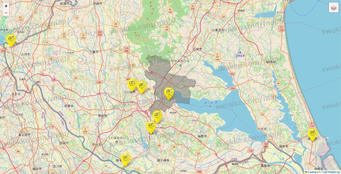 茨城県のチョコザップの店舗地図