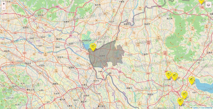 茨城県のチョコザップの店舗地図