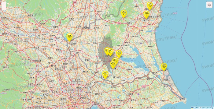 茨城県のチョコザップの店舗地図
