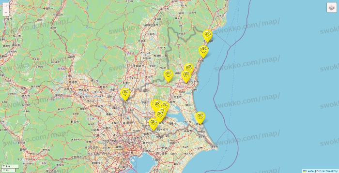茨城県のチョコザップの店舗地図