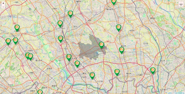 埼玉県の学研ココファンの施設地図