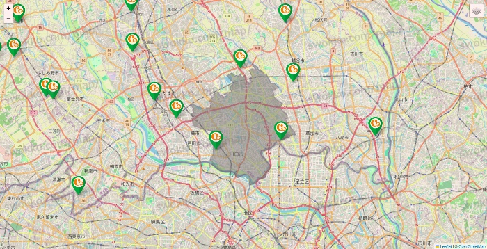 埼玉県の学研ココファンの施設地図