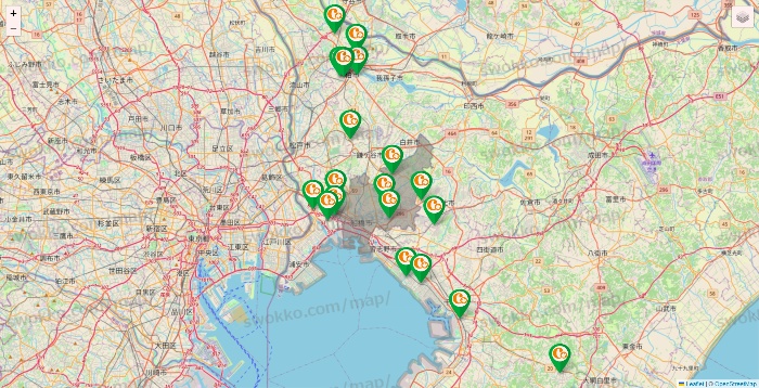 千葉県の学研ココファンの施設地図