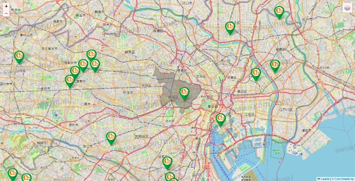 東京都の学研ココファンの施設地図