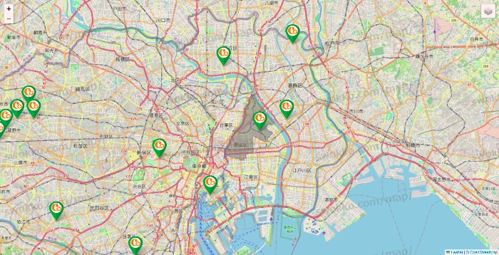 東京都の学研ココファンの施設地図