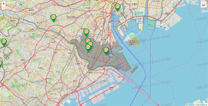 東京都の学研ココファンの施設地図