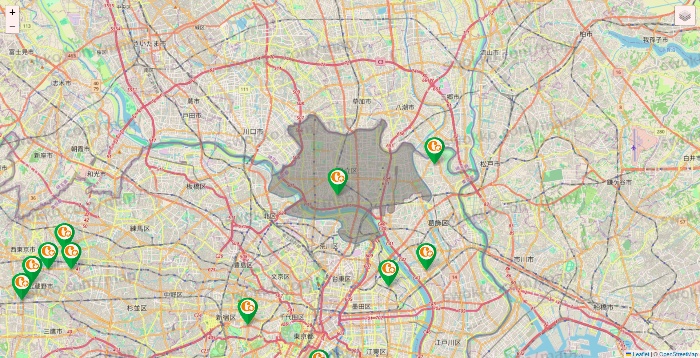 東京都の学研ココファンの施設地図