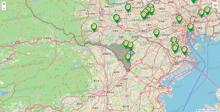 東京都の学研ココファンの施設地図
