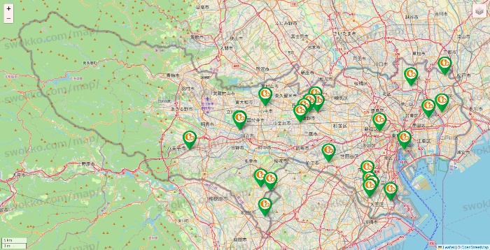 東京都の学研ココファンの店舗地図