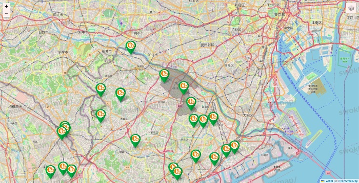 神奈川県の学研ココファンの施設地図