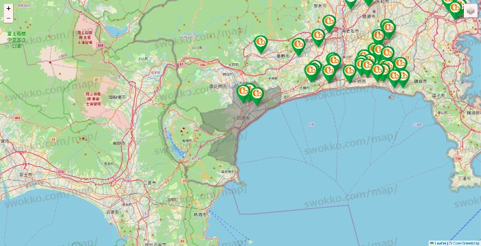 神奈川県の学研ココファンの施設地図