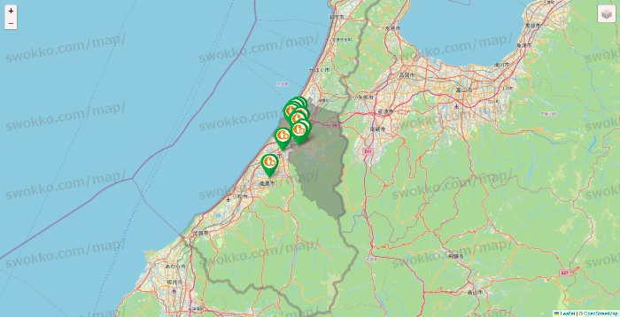 石川県の学研ココファンの施設地図